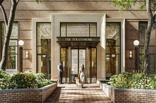 The Strathmore NYC entrance, reflecting quiet sophistication in luxury upper east side apartments.
