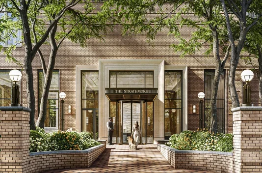 The Strathmore NYC entrance, reflecting quiet sophistication in luxury upper east side apartments.