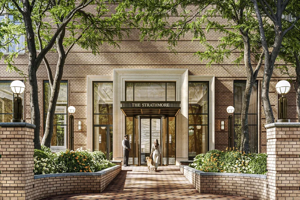 The Strathmore NYC entrance, reflecting quiet sophistication in luxury upper east side apartments.